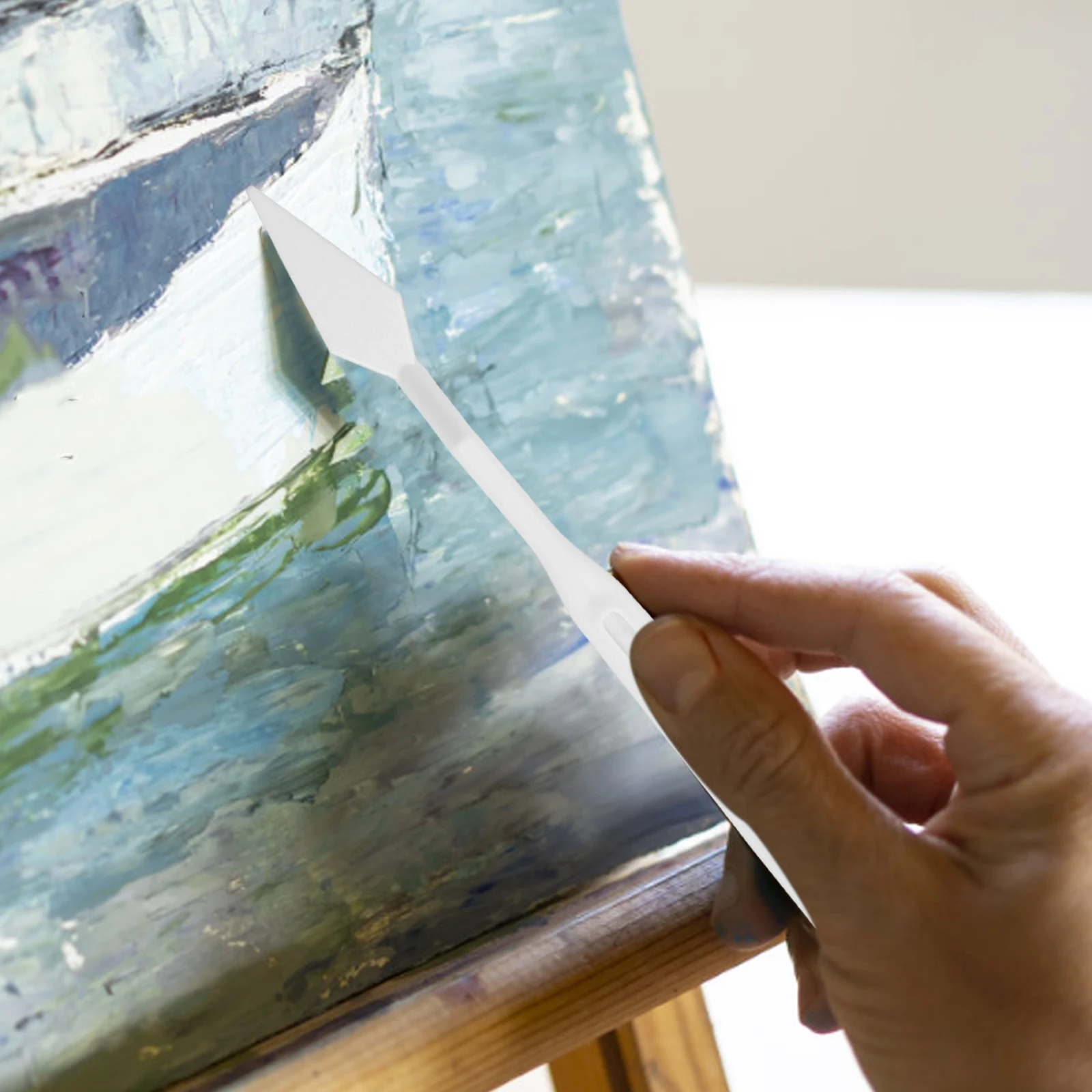 

5 Piece Scraper Set Plastic Drawing Tool Spatulas Art Painting Tools Tools White Color Stirring Mixing Art Supplies