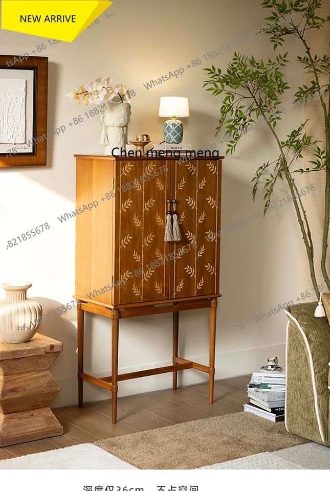 

M138 Persimmon Life New Leaf Decorative Cabinet Storage Entryway Cabinet Bedroom Living Room Chest of Drawers Vintage Style