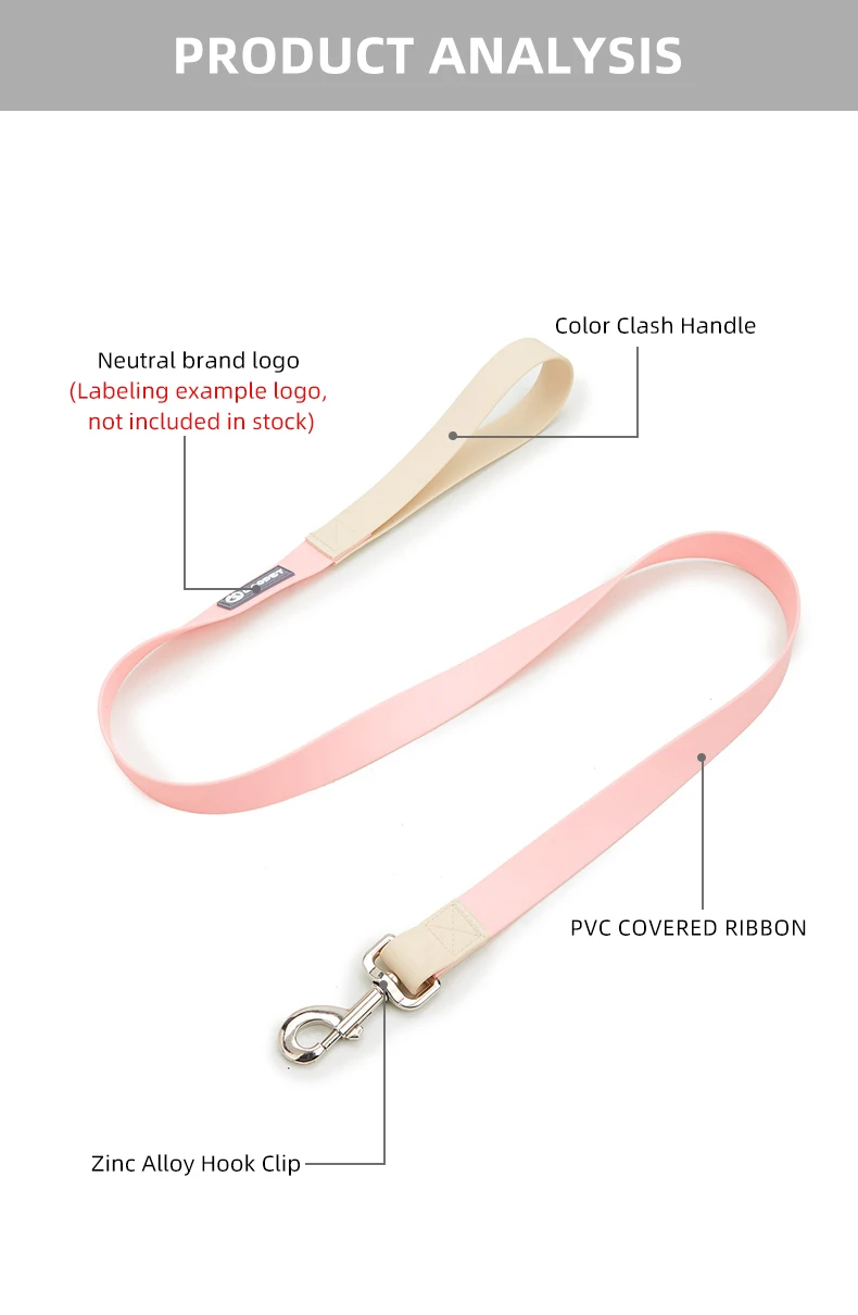 1,2 m/1,5 m Luxus-PVC-Hunde leine wasserdichte, haltbare, starke Hunde leinen Macaron helle Hunde trainings leine für kleine große Hunde – Detail 2