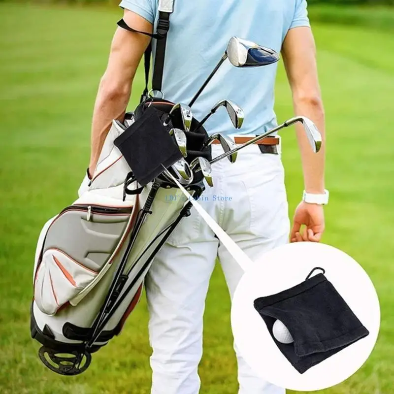 

XXFC Water Absorption Clean Golf Club for Head Wipe Cloth Cleaner Square Microfiber Golf Ball Cleaning Towel with Carabiner H