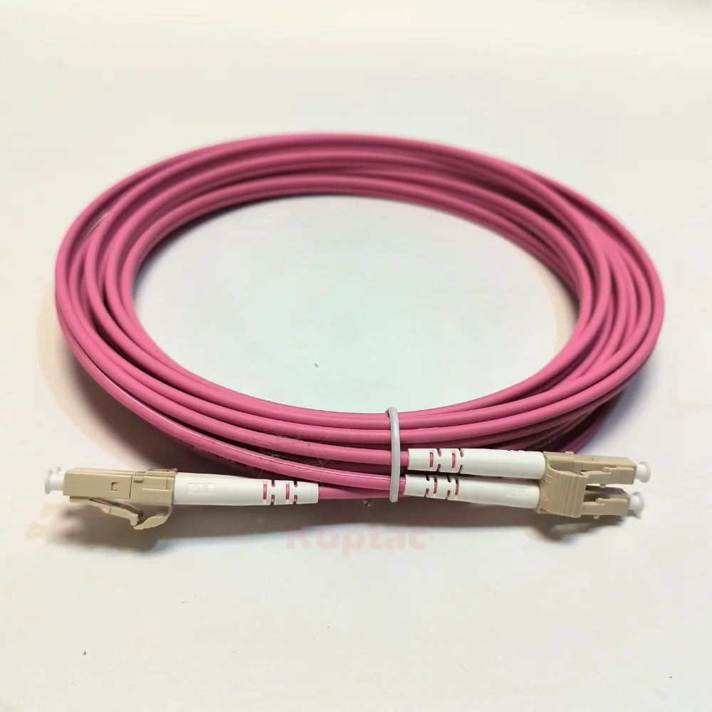 Kabel światłowodowy 100G 40 gb/s OM4 LC-LC 50/125 2,00 mm 2-rdzeniowy wielomodowy dupleksowy kabel krosowy Lc do Lc