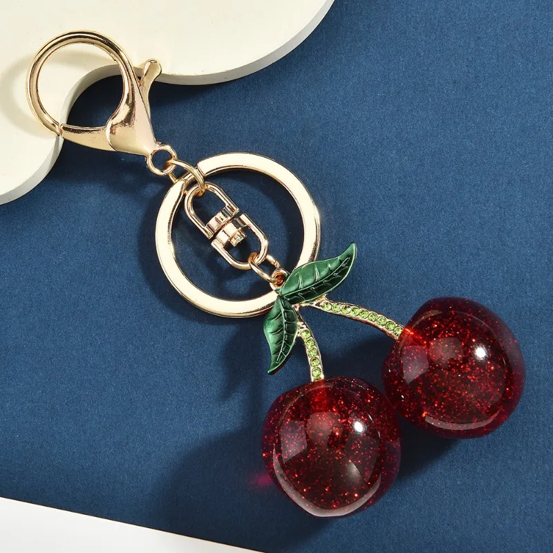

Cute cherry keychains for students, mobile phone chains, anti-loss pendants, and car bag pendants