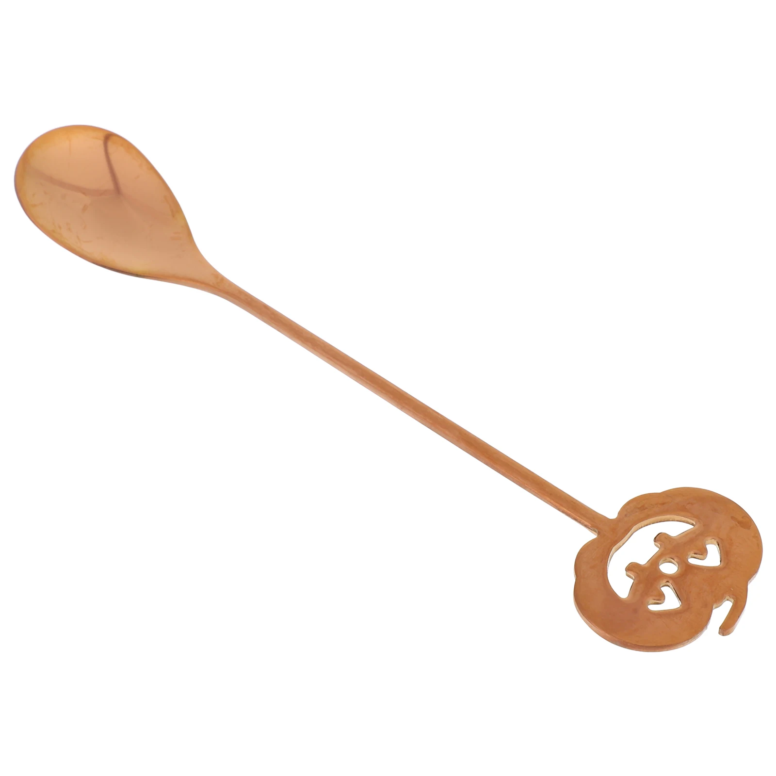 

Pumpkin Head Stainless Steel Halloween Dessert Coffee Stirring Tasting Sugar Spoon For Home Party Decoration Rose Golden Small