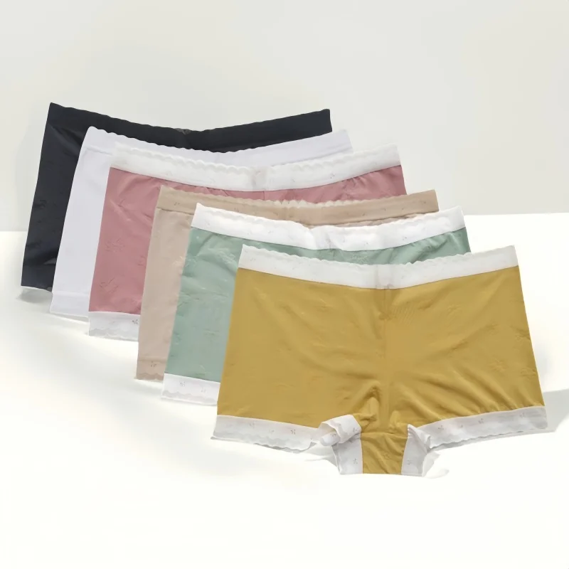 3Pcs/Set Ice Silk Boyshort Women Low Waist Panties Female Underpants Solid Colo… - Image 4