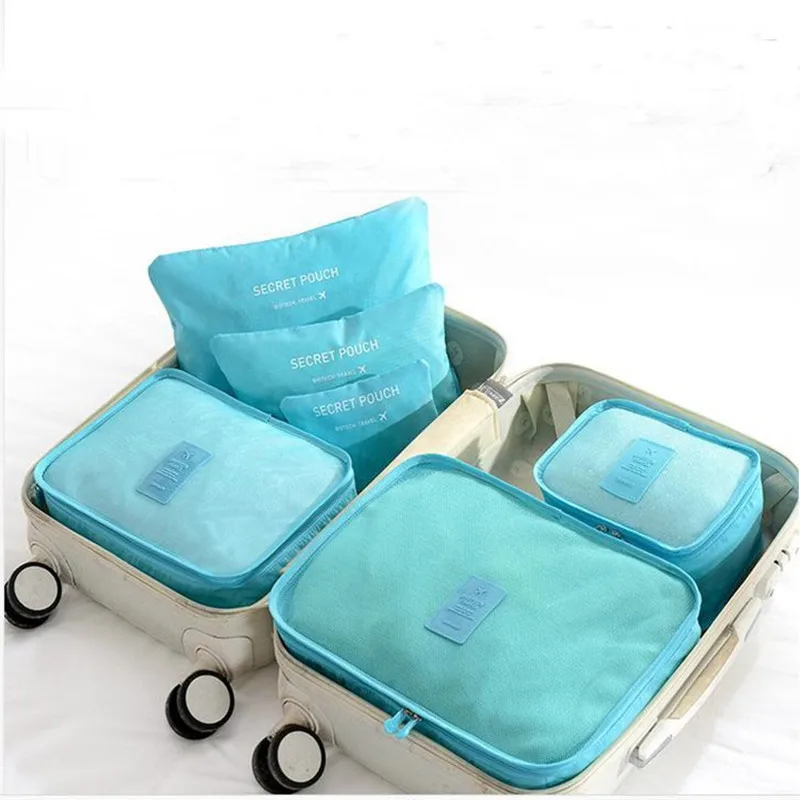 

6 Pieces Set Travel Organizer Storage Bags Suitcase Packing Cases Portable Luggage Clothes Shoe Tidy Pouch