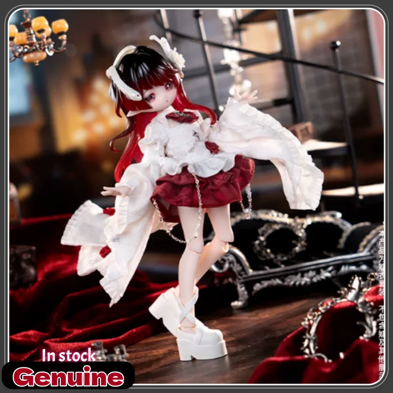 

COME4FREE Bjd Clothes Red White Gothic Skirt Set Rose Chain Decor 1/8 Size Elegant Doll Outfit For Ob11 Ball Jointed Doll