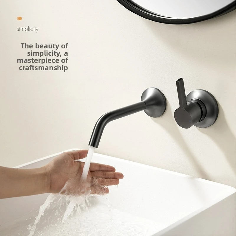 

Смеситель для раковины из цельной меди, скрытого монтажа, с горячей водой, для ванной комнаты, для дома