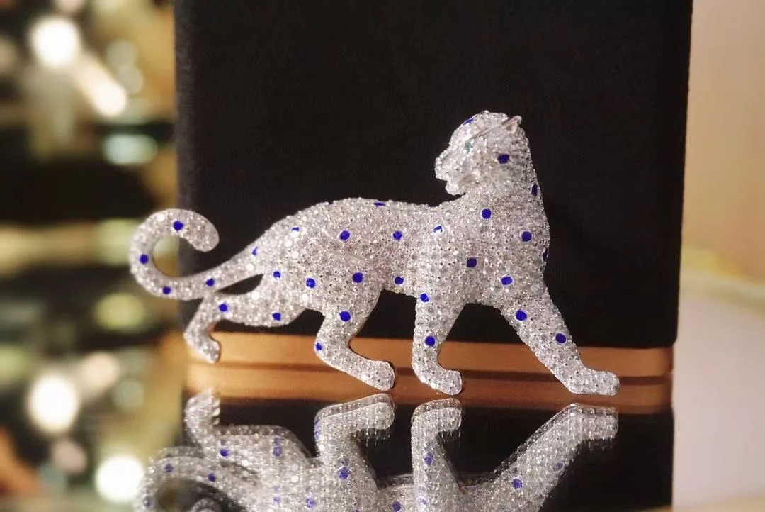 unisex men jewelry leopard brooch 925 sterling silver with cubic zircon animal cheetah pin luxury fine jewelry for women