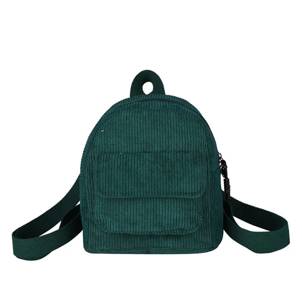 Fashion Soulder Bag Corduroy Backpack Handbag Rucksack School Bags Solid Color Commute Student Bookbags Traveling