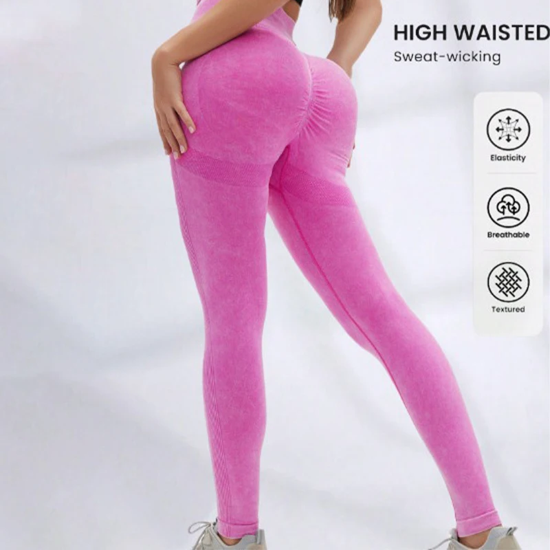 

Yoga Leggings Women Seamless Knited Pants High Waist Stretchy Workout Running Sexy Hip Liftting Gym Frosted Leggings Female