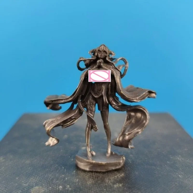 chinese bronze casting mini resentment sexy chest prayer statue figurine
