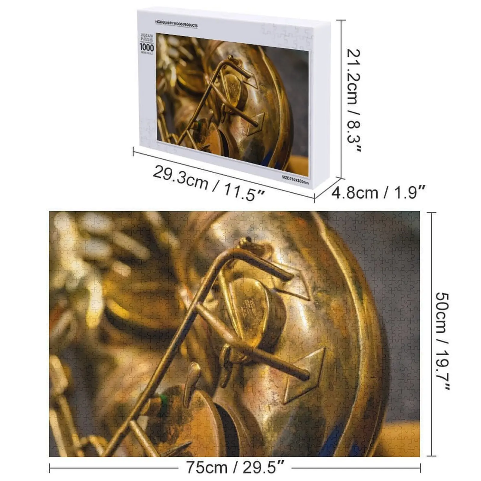 Jazz saxofone quebra-cabeça madeira foto nome personalizado brinquedos personalizados quebra-cabeça