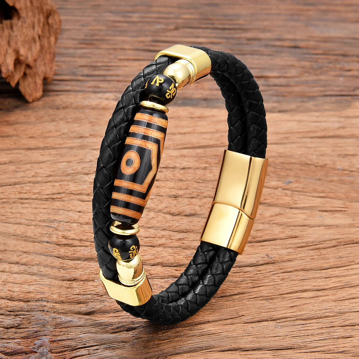 8 Style Natural Tibetan Dzi Bead Bracelets Men Women Amulet Bless 9 Eyes Tibet Style Fengshui Stone Bracelet Lucky Jewelry Gifts