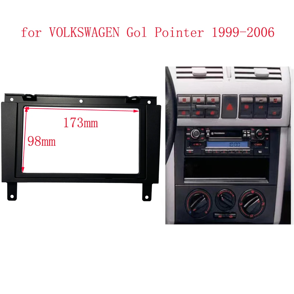 WQLSK Double din Car Radio Fascia for VOLKSWAGEN Gol Pointer 1999-2006 2din car DVD Stereo Frame Plate Adapter Mounting Dash