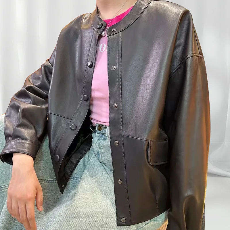

High Quality Leather Jacket Women's Coat Spring New Casual Fashion Short
