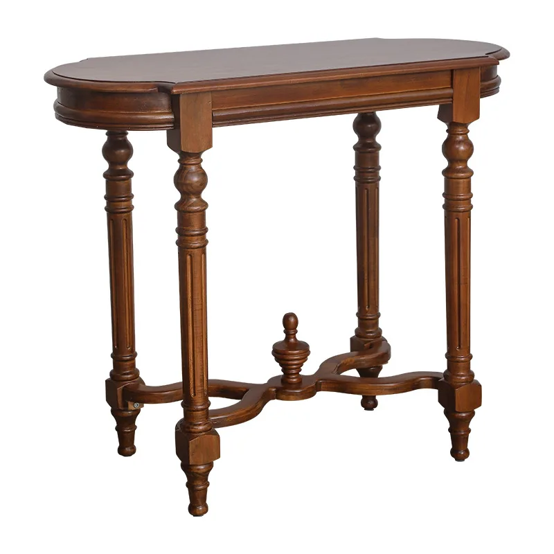 

American country solid wood carving flower corridor against the wall retro entrance table homestay simple table
