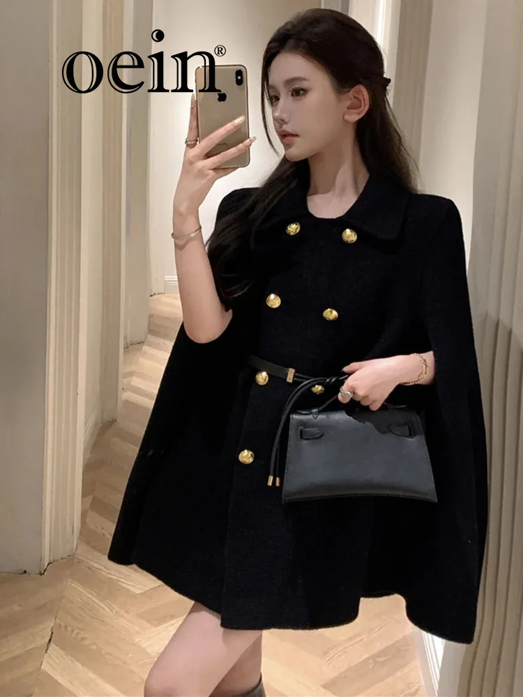 

[Oein] Осень 2024 ~ богатые универсальные маскирующие плотность и тонкость, шерстяная накидка-куртка для женщин