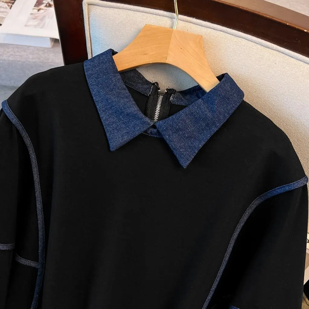 Женская свободная футболка для отдыха больших размеров, жилет, вместимость 300 кг, осенне-зимняя одежда для толстой сестры, окружность груди 150