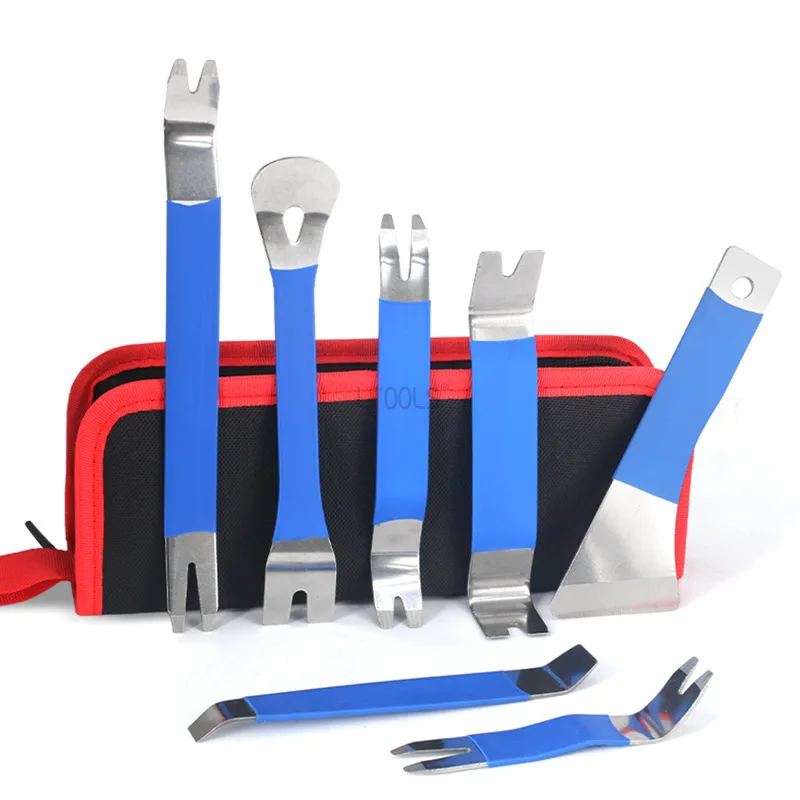 Stainless Steel Rocker Tool Car Center Console Navigation Audio Disassembly Buckle Screwdriver Disassembly Car Pry Plate Set