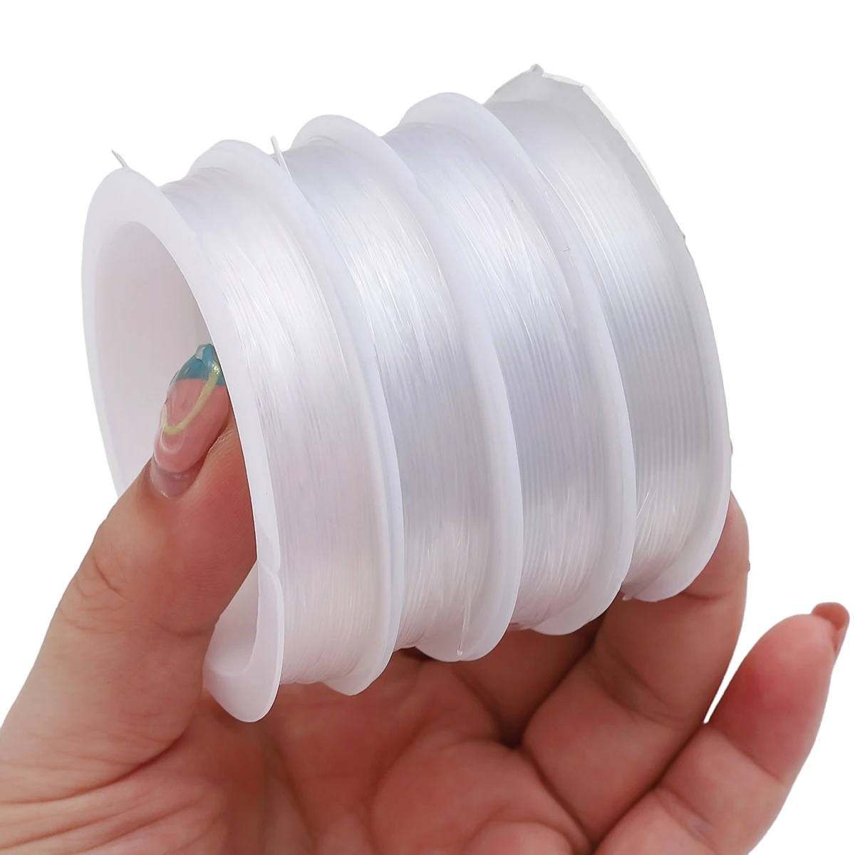 8-100M Clear Crystal Beaded Thread 0.2-0.8mm Non Elastic Fish Line Wire Beading Cord For DIY Bracelets Crafts Making Accessories