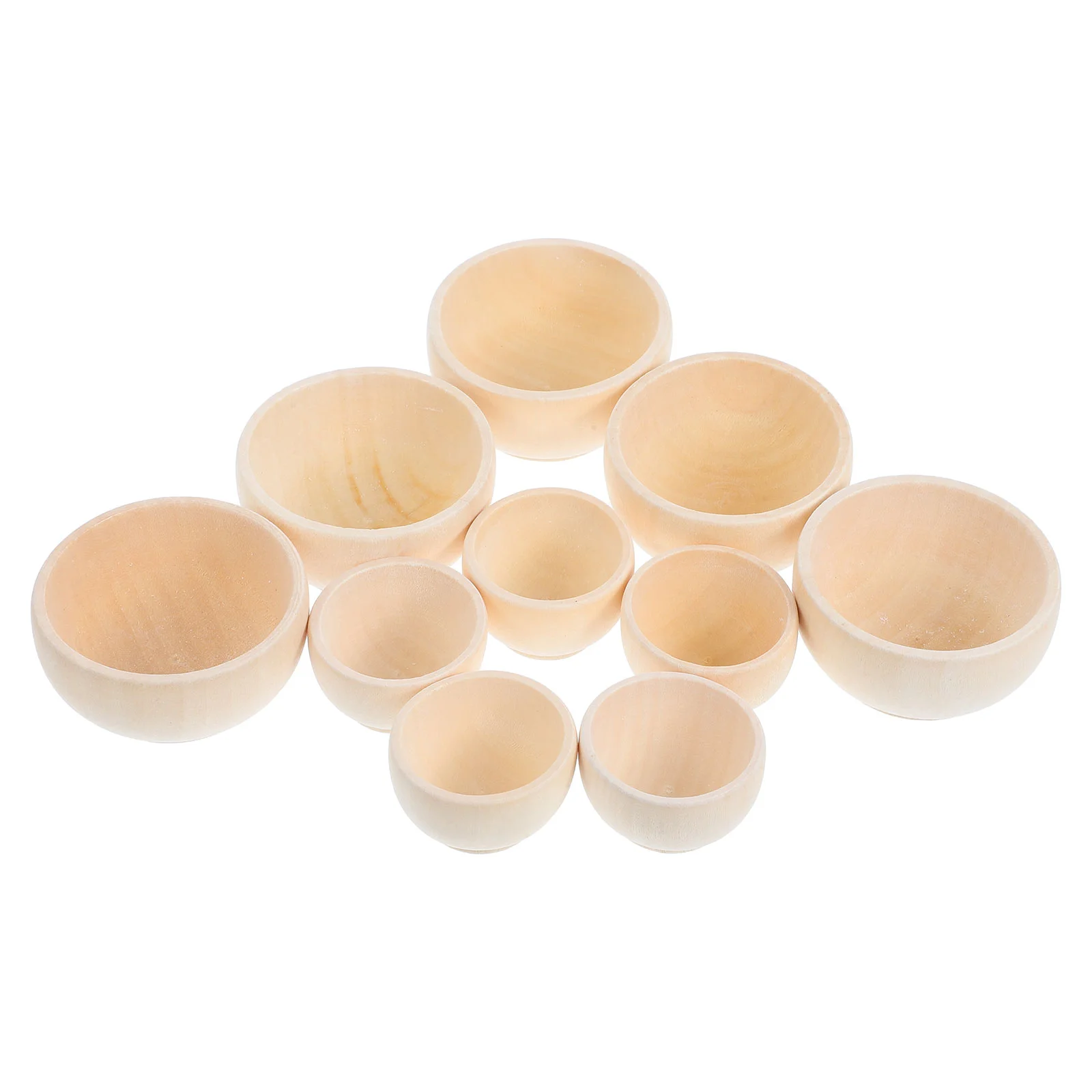 

10pcs Mini Wooden Bowls Small Unpainted Wood Bowls For Diy Crafts Mini Household Wooden Bowls Decorations Blank Unfinished Small