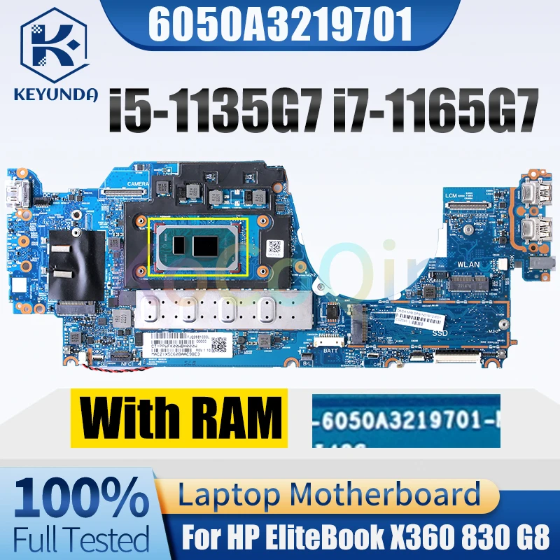 6050A3219701 For HP EliteBook X360 830 G8 Notebook Mainboard i5-1135G7 i7-1165G7  M46080-601 N01912-601 Laptop Motherboard Test