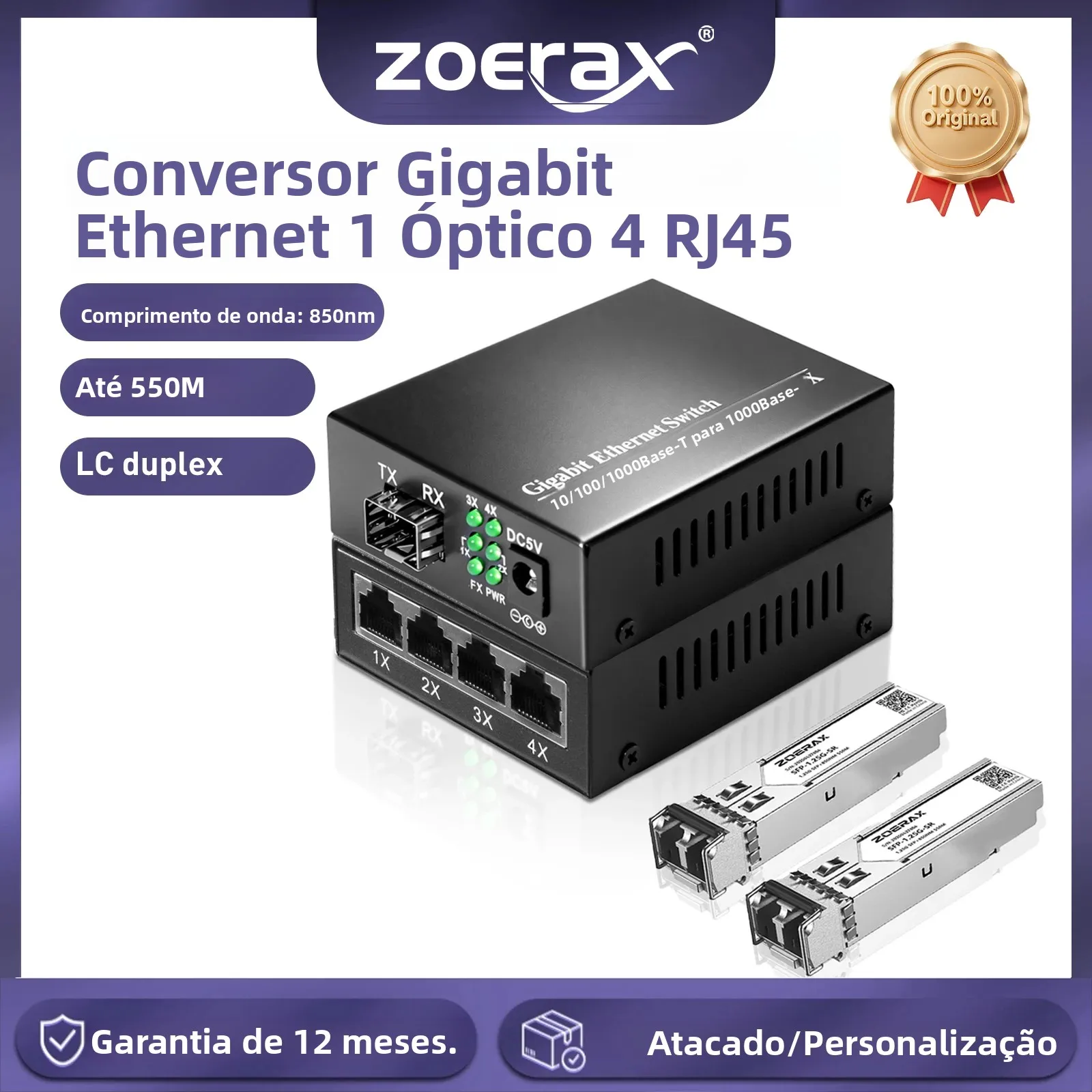 conversor-de-midia-de-fibra-gigabit-zoerax-1-Optico-4-rj45-125g-sfp-modulo-de-fibra-multimodo-lc-com-suporte-ddm