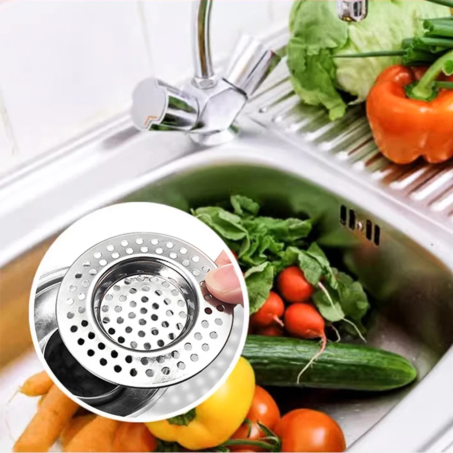 1PC stainless steel kitchen sink sink filter floor leakage net toilet circular sewer basin hair clog-proof floor drain cover
