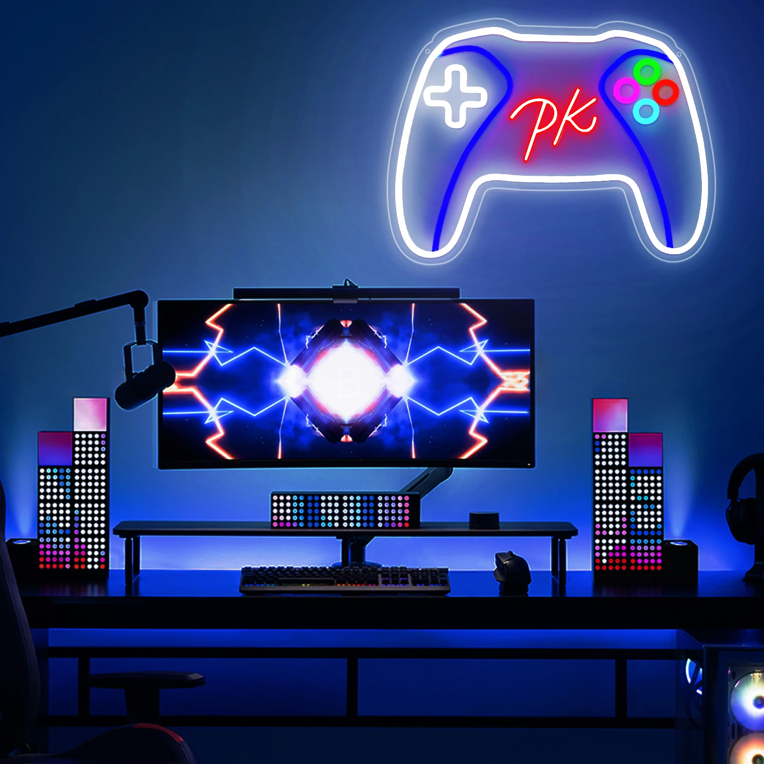 Gaming Neon Sign,Neon Light Sign Dimmable Controller by USB for Gaming Room Deco