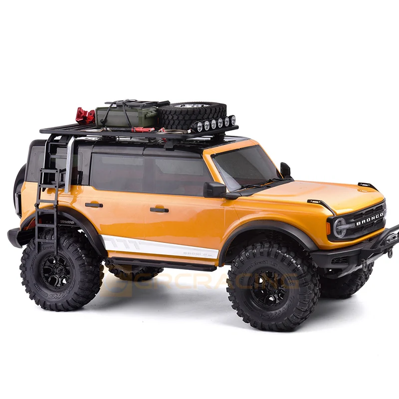 シミュレートされたサイドウィンドウ折りたたみ式はしご,1:10 rcクローラー車,traxxas,trx4 defender,ブロンズ同軸,scx10,ユニバーサルアップグレード部品