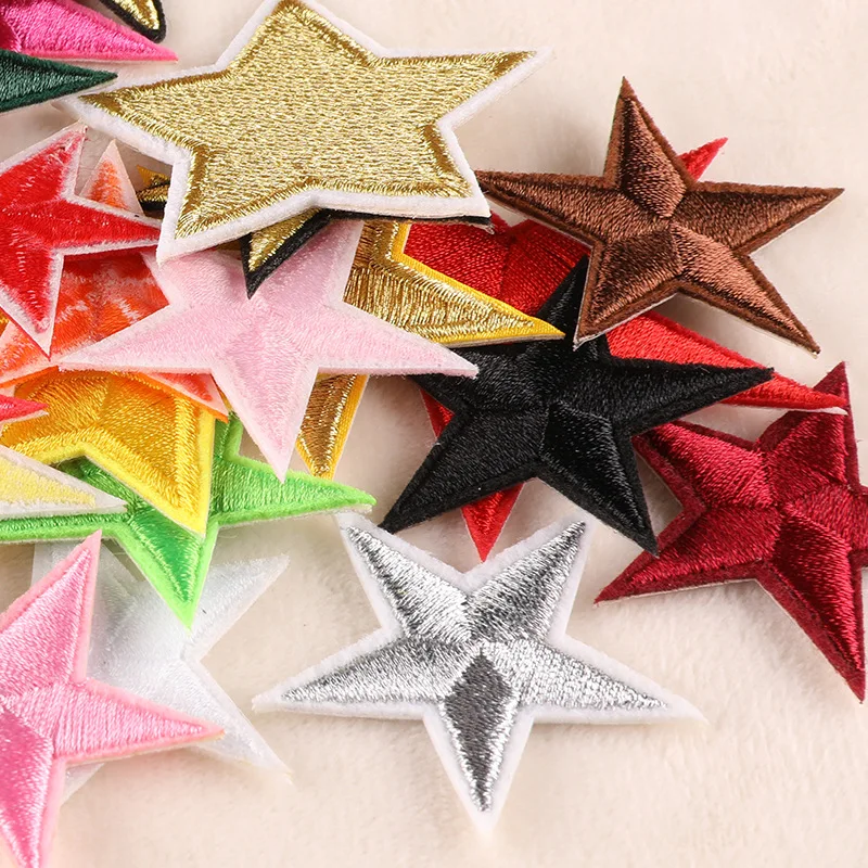 Clothing Embellishment Patch for DIY Sewing with Five-pointed Star Stickers Appliques Punk Clothes Iron on Patches Badge