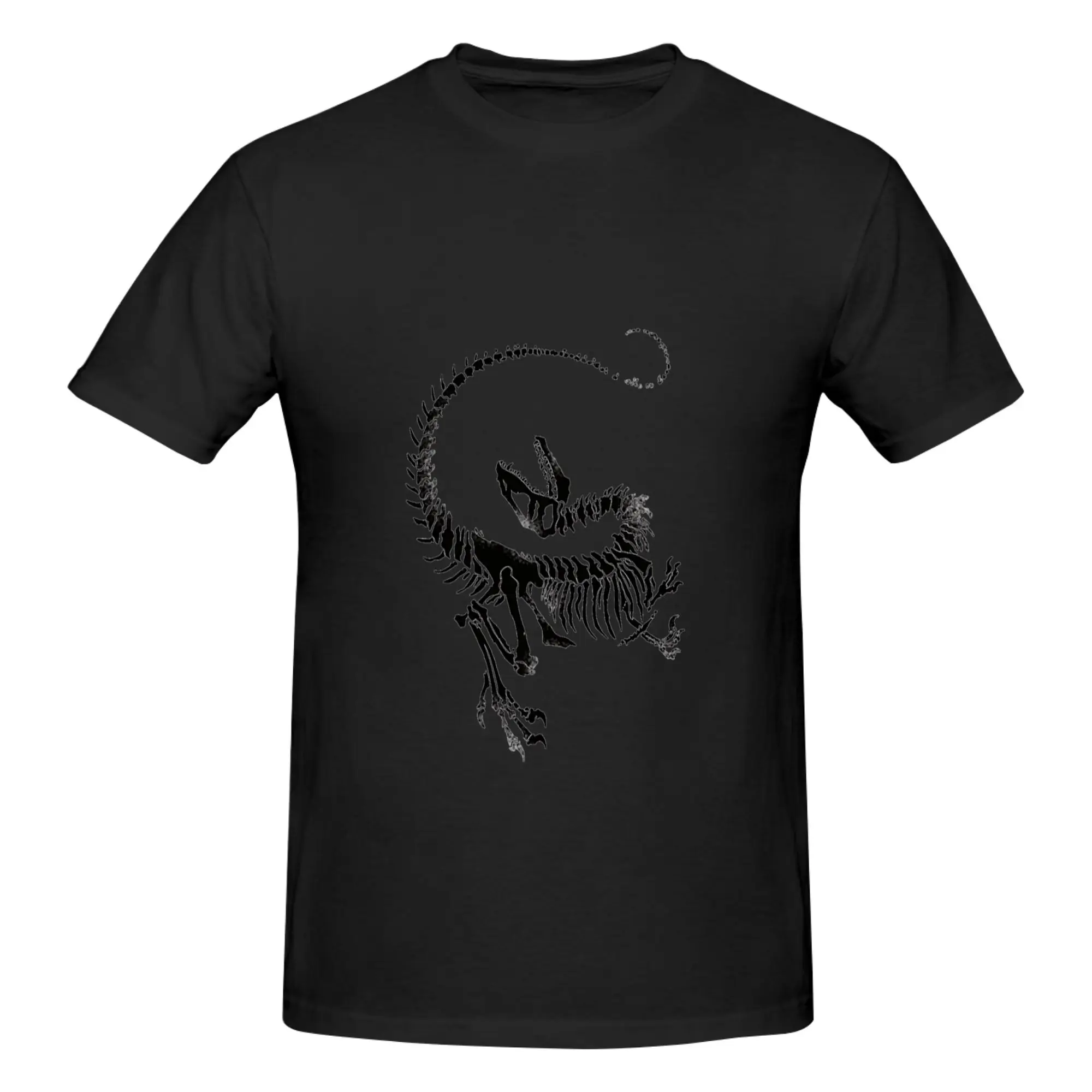 Funny Velociraptor Skeleton Print Oversized Men's Printed T-Shirt Unisex T shirtOversizet