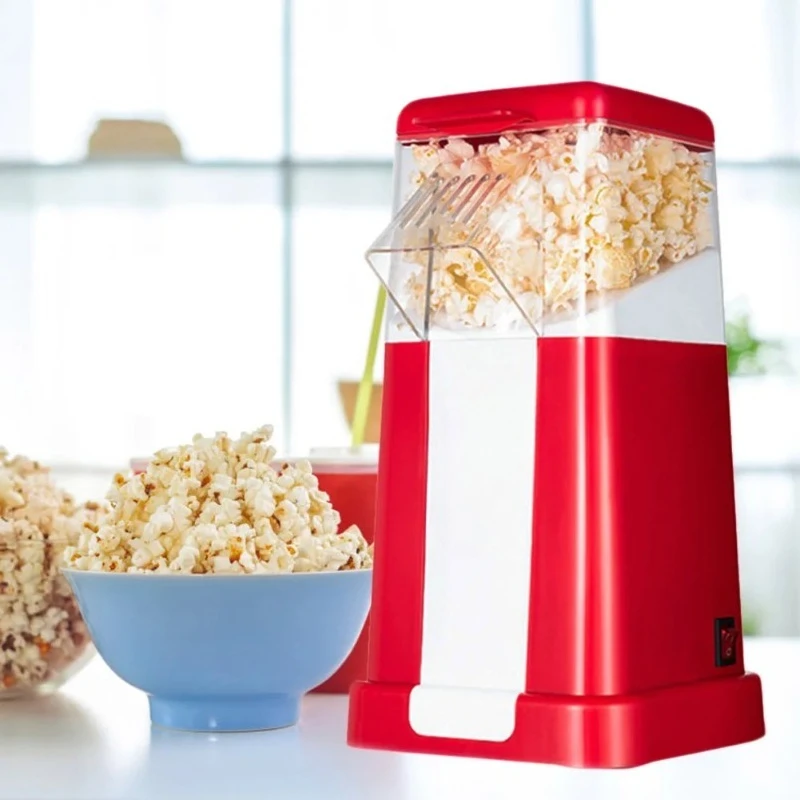 Electric Automatic Popcorn Machine Mini Portable Popcorn Maker Household Corn Popper for Kitchen