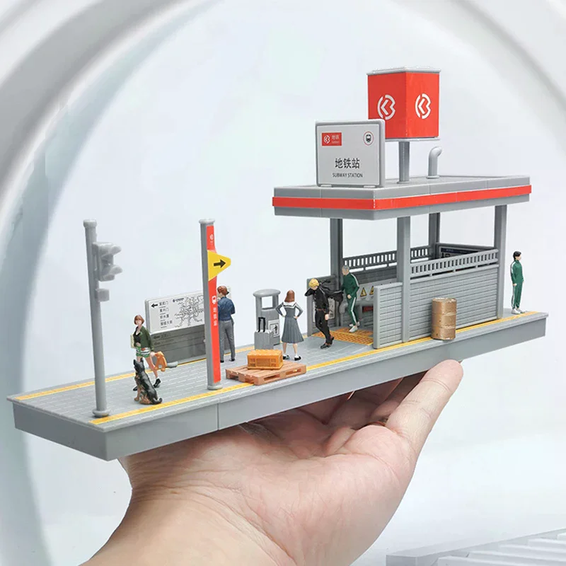 مقياس 1:64 محطة مترو ديوراما نموذج مجموعة المشهد الهندسي لتقوم بها بنفسك تفكيك لتزيين طاولة الرمل ديوراما #2
