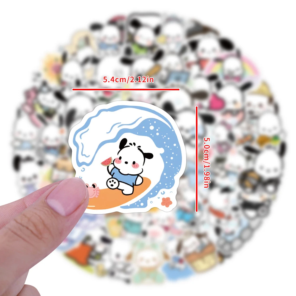 10/30/60/120pcs Sanrio Pochacco Cartoon Stickers for Kids Cute Graffiti Decal DIY Phone Water Bottle Suitcase Funny Sticker Toys