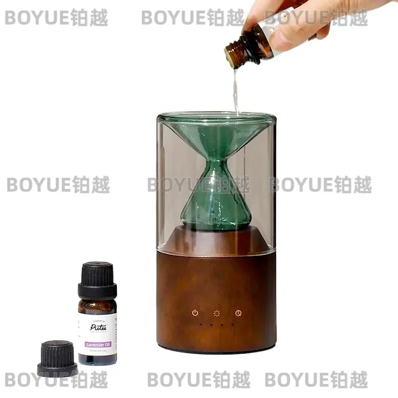 Pure Wood Essential Oil Diffuser Cold Air Aromatherapy Machine Silent Waterless Atomizer for Home Indoor Retro Fragrance
