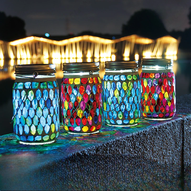 

Creative New LED Solar Mosaic Glass Lamp Outdoor Courtyard Garden Lawn Tree Atmosphere Decorative Lighting Fixture