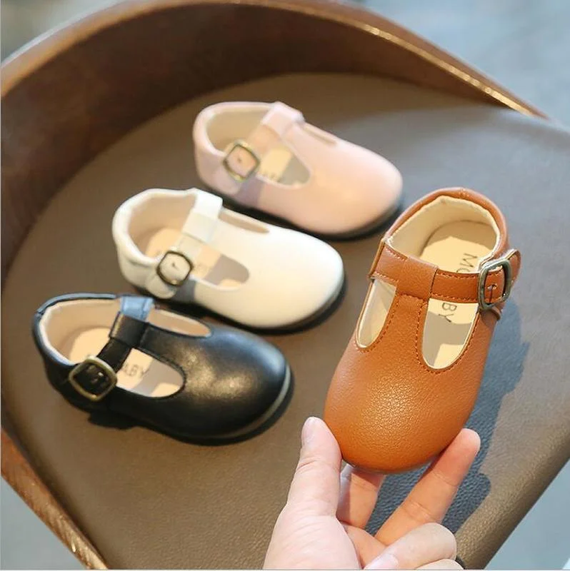 New Grils Leather Shoes Casual Girls' single shoes Autumn spring Kids Pu Show Candy soft soled baby shoes Fashion princess shoes