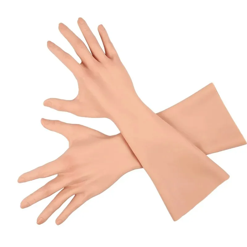 1 Pair 40cm Silicone Female Glove Post Surgical Prosthetic Hand Model  Realistic Female Hand Cover for Scar Concealment