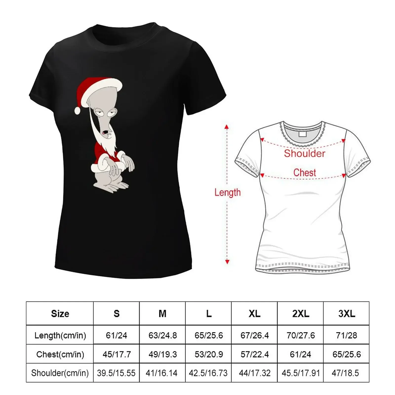 Roger as Santa T-shirt shirts graphic tees plus size tops cute tops graphic t-shirts for Women