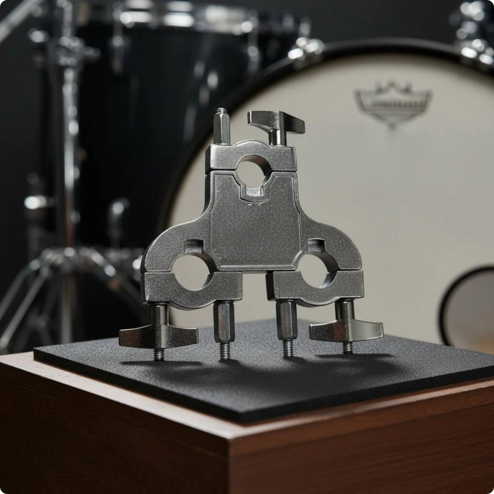 Three-Hole Clamp Textured Triple Hole Mounting Bracket Drum Hardware Clamp Compact Music Gear Metal