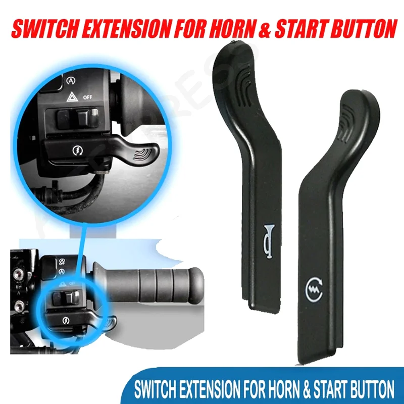 Two-Piece Universal Motorcycle Modification Switch Set, Horn and Start Button Extension