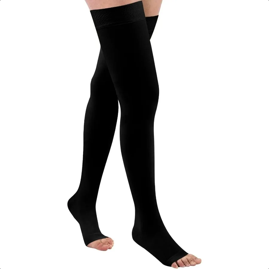 

Thigh High 2032 mmHg Comprion Stocking Toel Comprion Socks for women men circulation with Silicone Dot Band