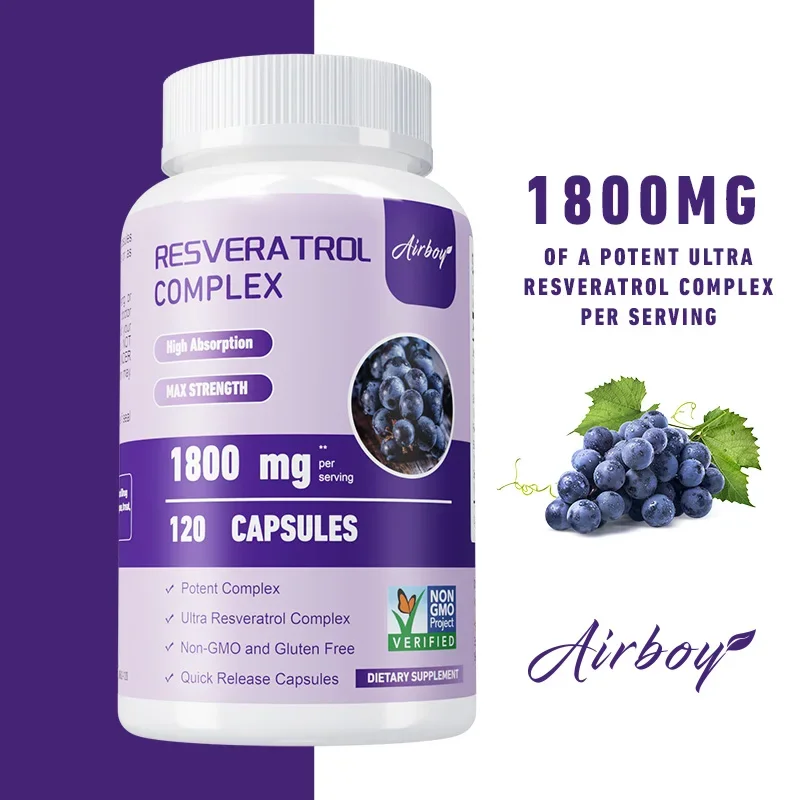 Resveratrol Complex - Support Circulatory Health, Healthy Aging, Antioxidants, Cardiovascular Health, Promotes Smooth Skin