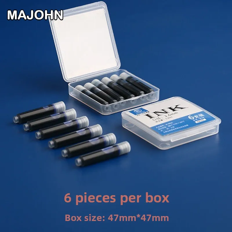 120/6 PCS Majohn 2.6/3.4mm Ink Sac Black 37mm Fountain Pen Ink Cartridges School Office Supplies Stationery for Hongdian JINHAO