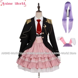 《Custom size》Anime Touhou Project Reisen Udongein Inaba Cute Uniform Cosplay Halloween Wig Women's Costume With Ear