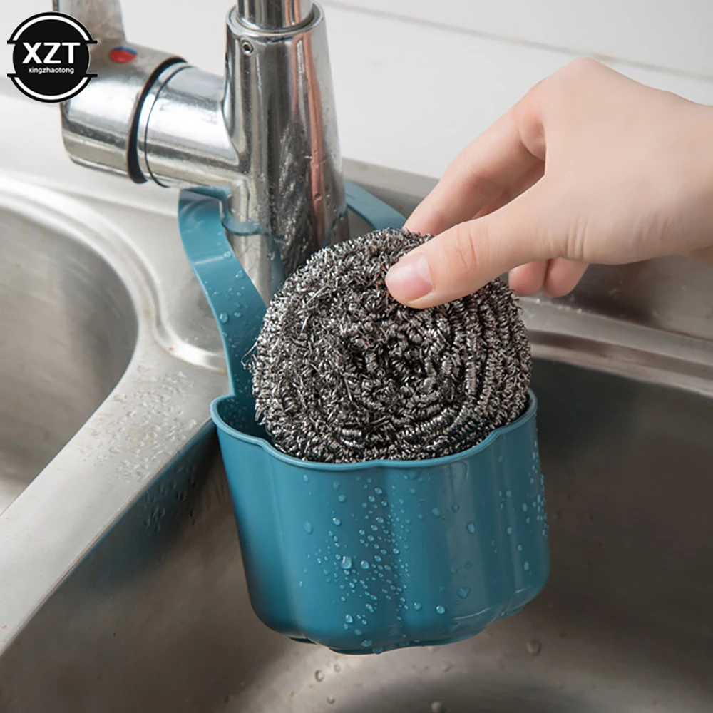 Kitchen Organizer Portable Hanging Drain Basket Soap Sponge Drain Rack Sink Shelf Dish Drainer Kitchen Gadget Kitchen Accessory