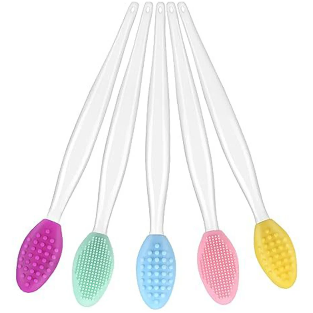 5 Pcs Small Exfoliating Brush Silicone Lip Face Tool Scrub Scrubber Lips Exfoliate