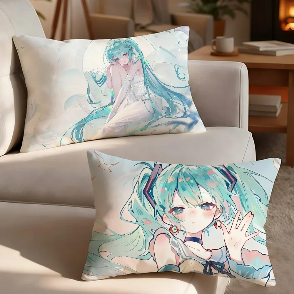 Cute Cartoon M-miku-u Virtual Singer Pillow Case Suitable For Decorating Homes Bedrooms Children Room Sofas And Other Places