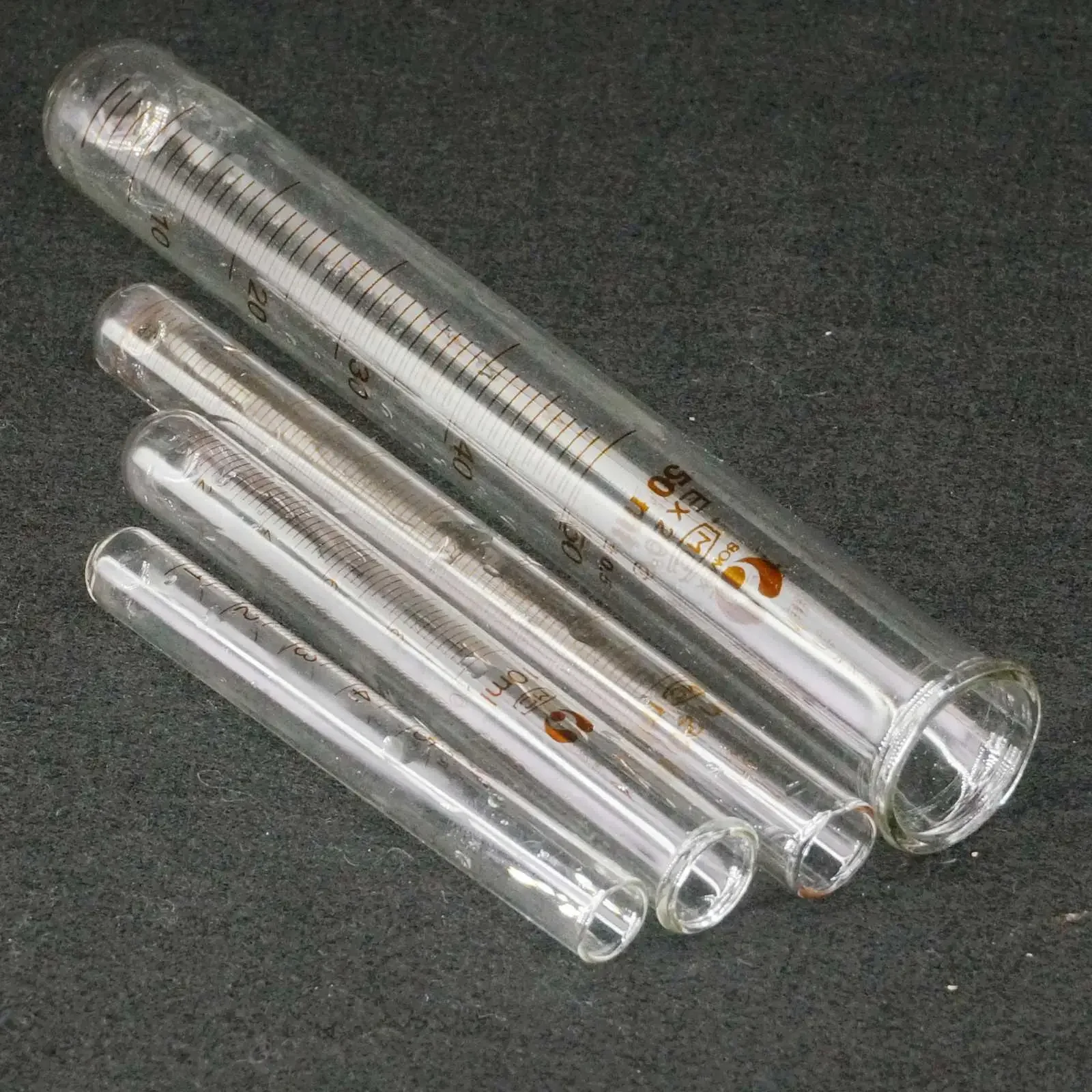 Lot5 2/5/10/15/20/25/50/100ml Lab Glass Test Tube Round Bottom with Scale Line